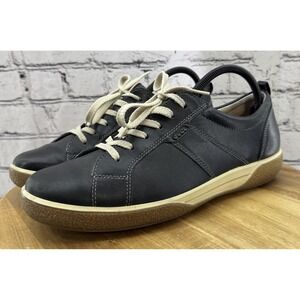 Ecco Chase II Leather Black Lace Up Low Casual Sneaker Women's Sz EU 40 US 9-9.5